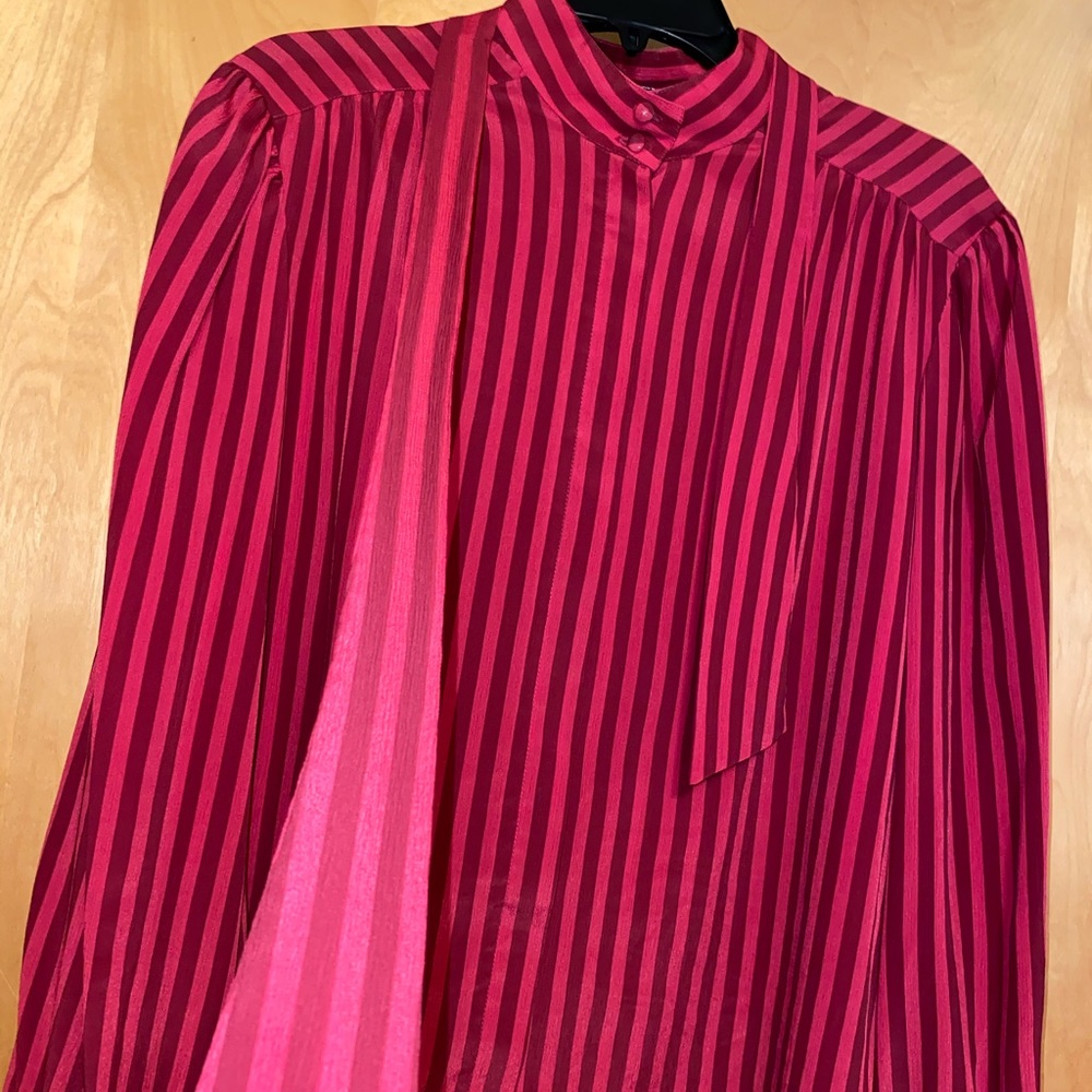 Vintage striped fuchsia button down